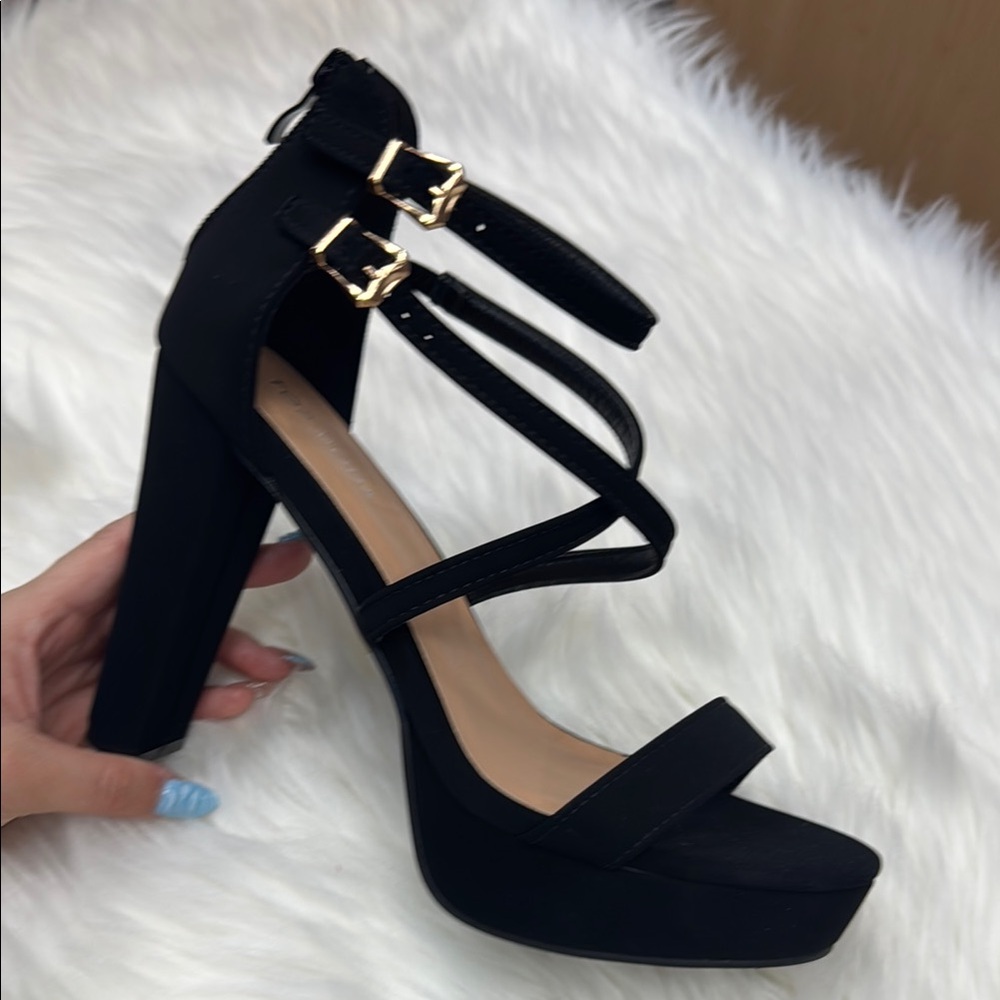 Elegant Black Strappy Heels